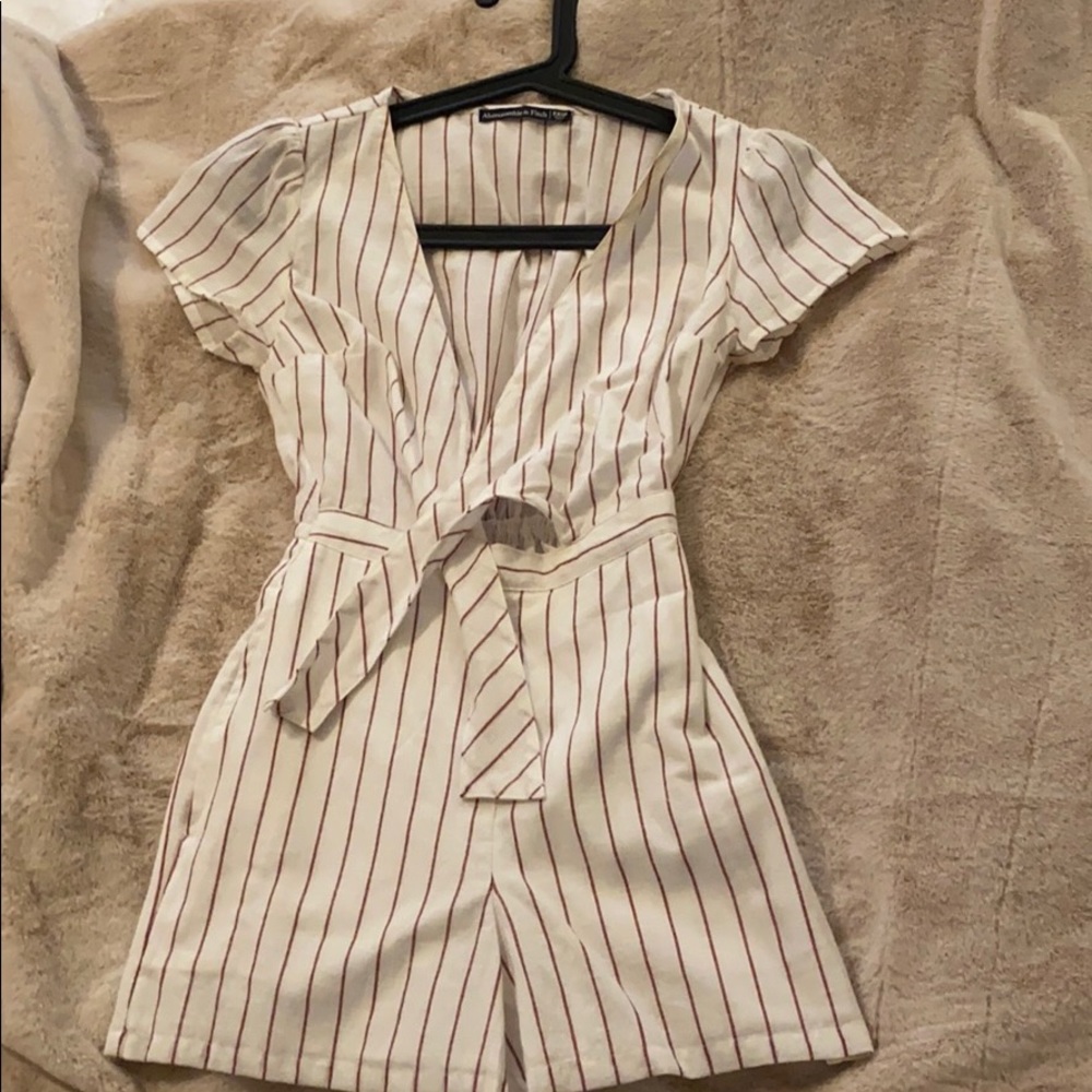 Tie front romper, petite XXS